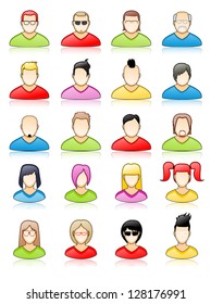 People head colorful icon set