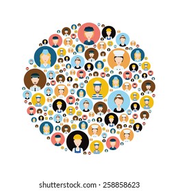 people head icons in circle