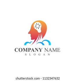 People Head Logo, Creative Logo, Smart Brain Logo