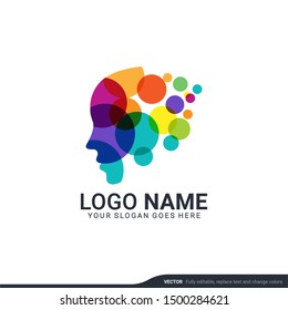 People Head Logo. Human Face Illustration. Mind Creative Logo