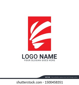 people head logo. human face illustration. mind creative logo