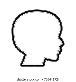 People head sign. Vector. Flat style black icon on white.