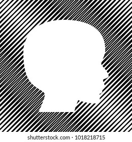People head sign. Vector. Icon. Hole in moire background.