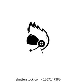 people head use VR virtual reality logo illustration template