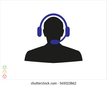 people, headphone consultation, icon, vector illustration eps10