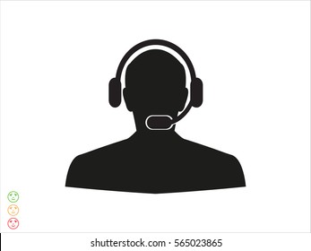 people, headphone consultation, icon, vector illustration eps10