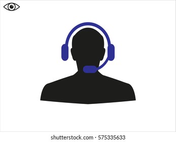 people, headphone consultation, icon, vector illustration eps10