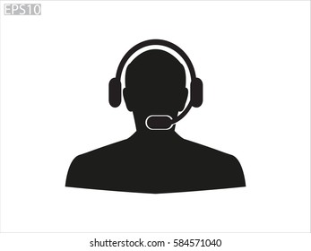 people, headphone consultation, icon, vector illustration eps10