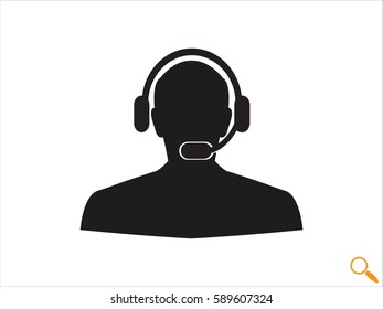 people, headphone consultation, icon, vector illustration eps10
