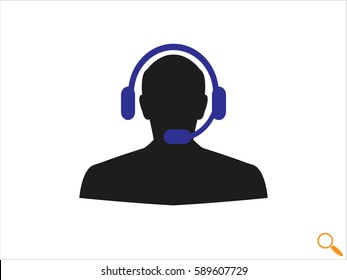 people, headphone consultation, icon, vector illustration eps10