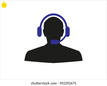 people, headphone consultation, icon, vector illustration eps10