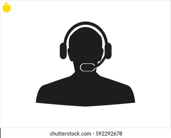 people, headphone consultation, icon, vector illustration eps10