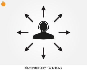 people, headphone consultation, icon, vector illustration eps10