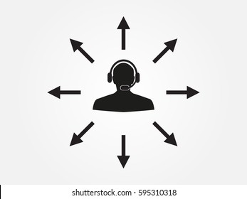 people, headphone consultation, icon, vector illustration eps10