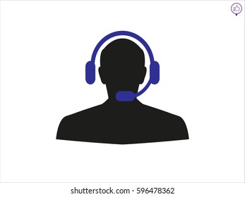 people, headphone consultation, icon, vector illustration eps10
