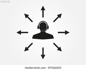 people, headphone consultation, icon, vector illustration eps10