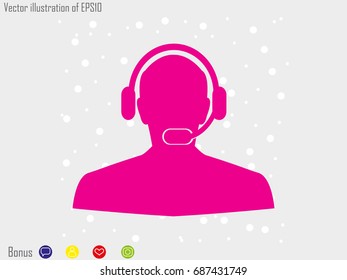 people, headphone consultation, icon, vector illustration eps10