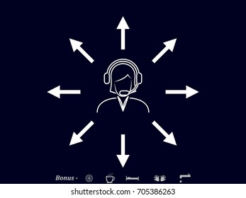 people, headphone consultation, icon, vector illustration eps10
