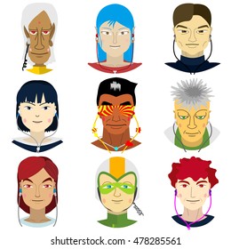 people with a headphone or earphone 40 - 49
(yoga master, venusians, university student, highschool student, seamen, mad scientist, Mrs.Smith, car racer, Mrs.Adam)