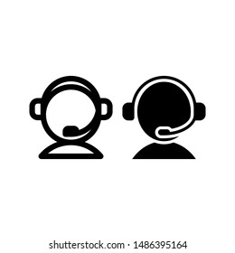 People with headset icon vector as Call center, costumer service, agent support icon for web, business card, mobile app, etc.