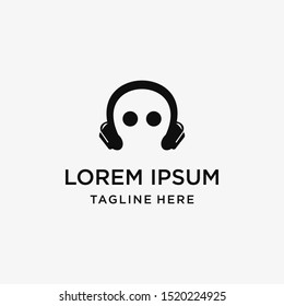 People Headset  Logo  Vector Design Template . on white background .