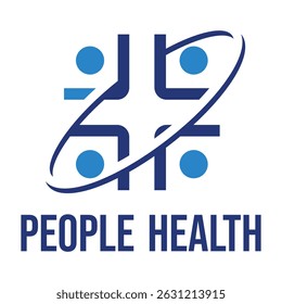 people health flat minimalist logo design