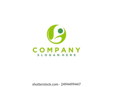 people health logo with leaf symbol, healthy logo