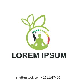 people health yoga logo vector