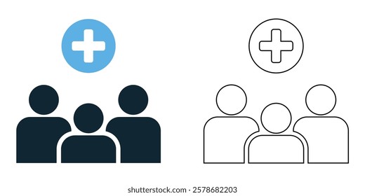 people healthcare icon vector, hospitals, clinics, wellness, and medical services pictogram symbol ui and ux design, glyphs and stroke line