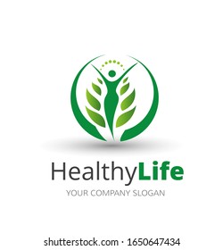 people Healthy Life, fitness, heath care Logo template vector icon, 