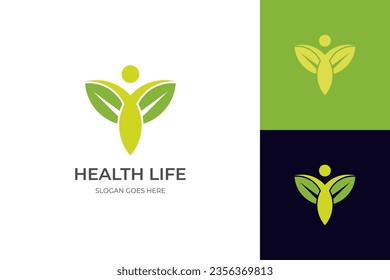 people healthy life logo icon design with health lifestyle element symbol