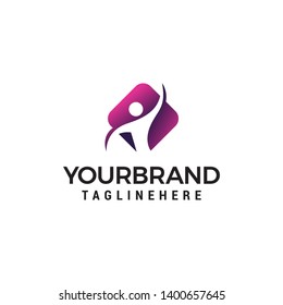 people healty logo design concept template vector