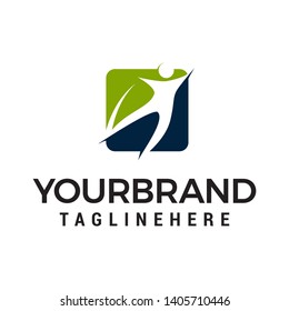 people healty logo design concept template vector