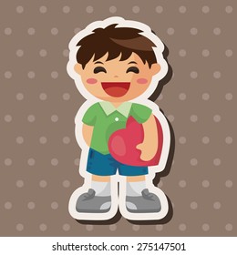 people with heart character theme elements