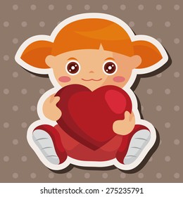 people with heart character theme elements