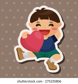 people with heart character theme elements