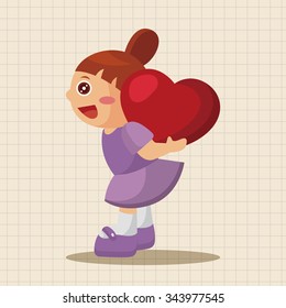 people with heart character theme elements