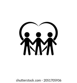 People in the heart icon charity set