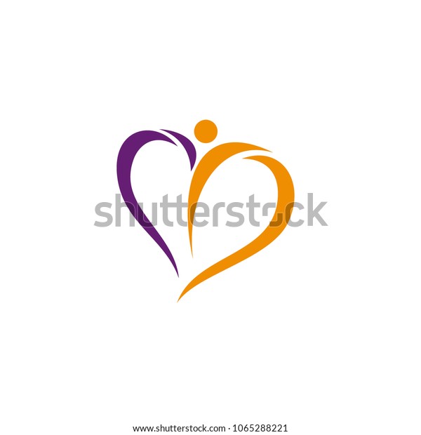 People Heart Logo Design Inspiration Stock Vector (Royalty Free) 1065288221