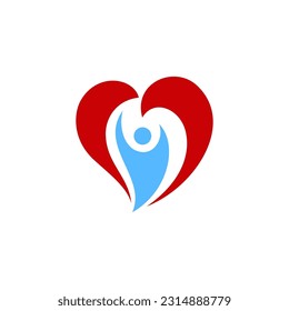 People Heart Logo Design Vector Template