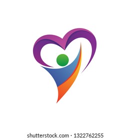 People With Heart Logo Vector
