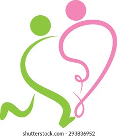 people and heart shape icon