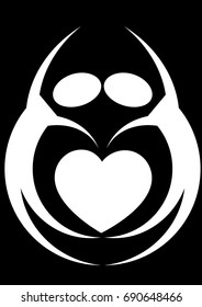 people with heart shape icon vector
