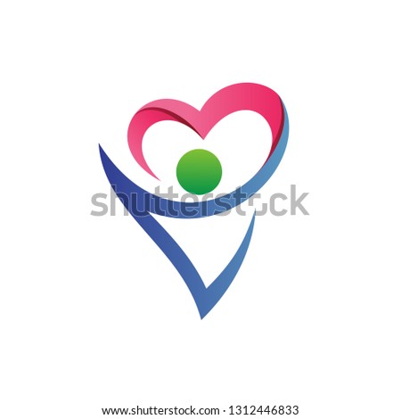 People With Heart Shape Logo Vector
