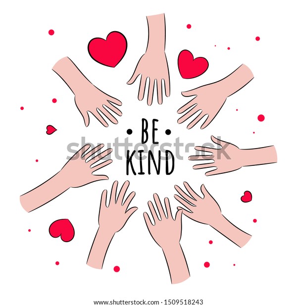 People Hearts Allegorical Depiction Kindness Kindness Stock Vector 