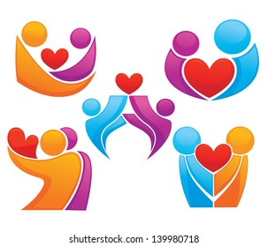 People Hearts Symbols Love Vector Collection Stock Vector (Royalty Free ...