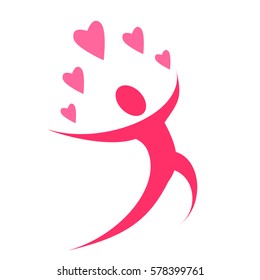 
People with hearts vector