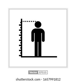 People Height Measure Icon Vector 