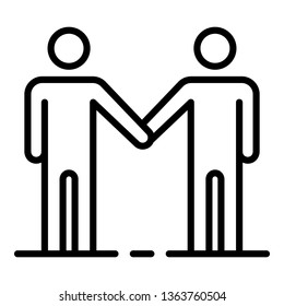 People helping icon. Outline people helping vector icon for web design isolated on white background