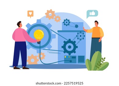 People helping  to reach goals together as teamwork